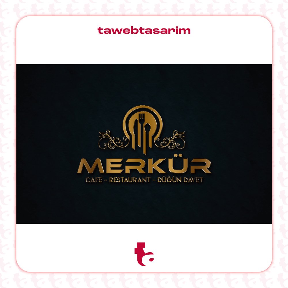 Merkür Cafe Restaurant Düğün Davet logo tasarım çalışması
