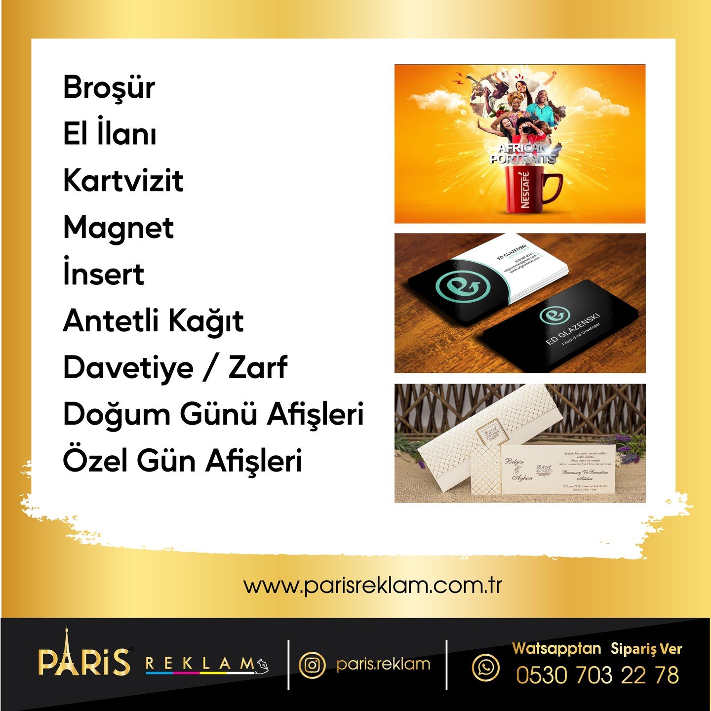 Kartvizit ve kurumsal baskı örneği